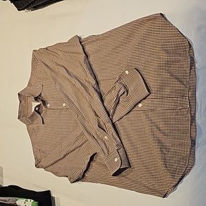 Billy Reid Burnt Orange Plaid Shirt in Medium